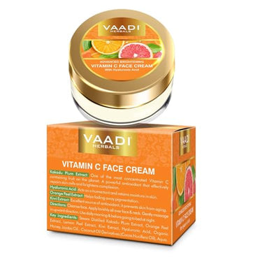 Vaadi Herbals Vitamin C Face Cream| With Witch Hazel & Niacinamide | Skin Brightening, Hydrating & Anti-Ageing (30 gms)